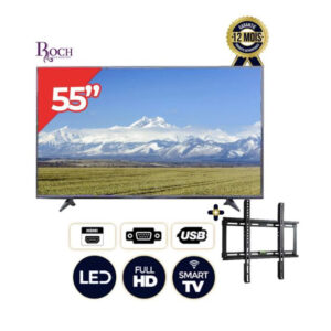 Smart TV - ROCH - RH-LE55DSA- B - 55 pouces + Support Mural integre Noir